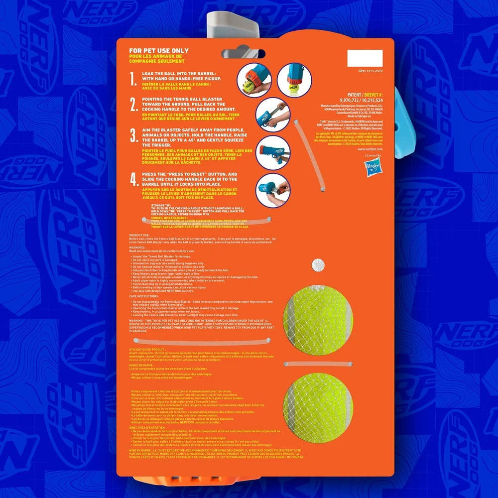 Compact Tennis Ball Launcher Dogs with 2 Balls