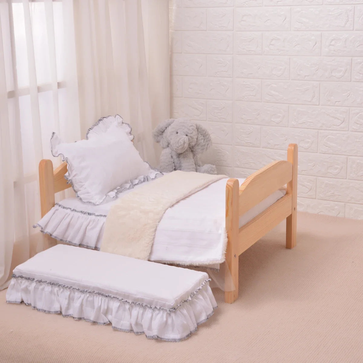 Cute Solid Wood Pet Bed