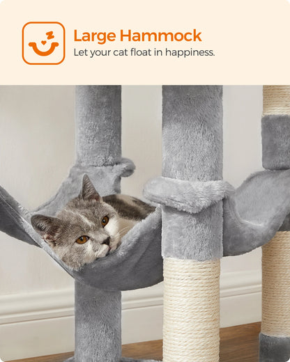 Feandrea Cat Tree, 56.3-Inch Cat Tower for Indoor Cats,
