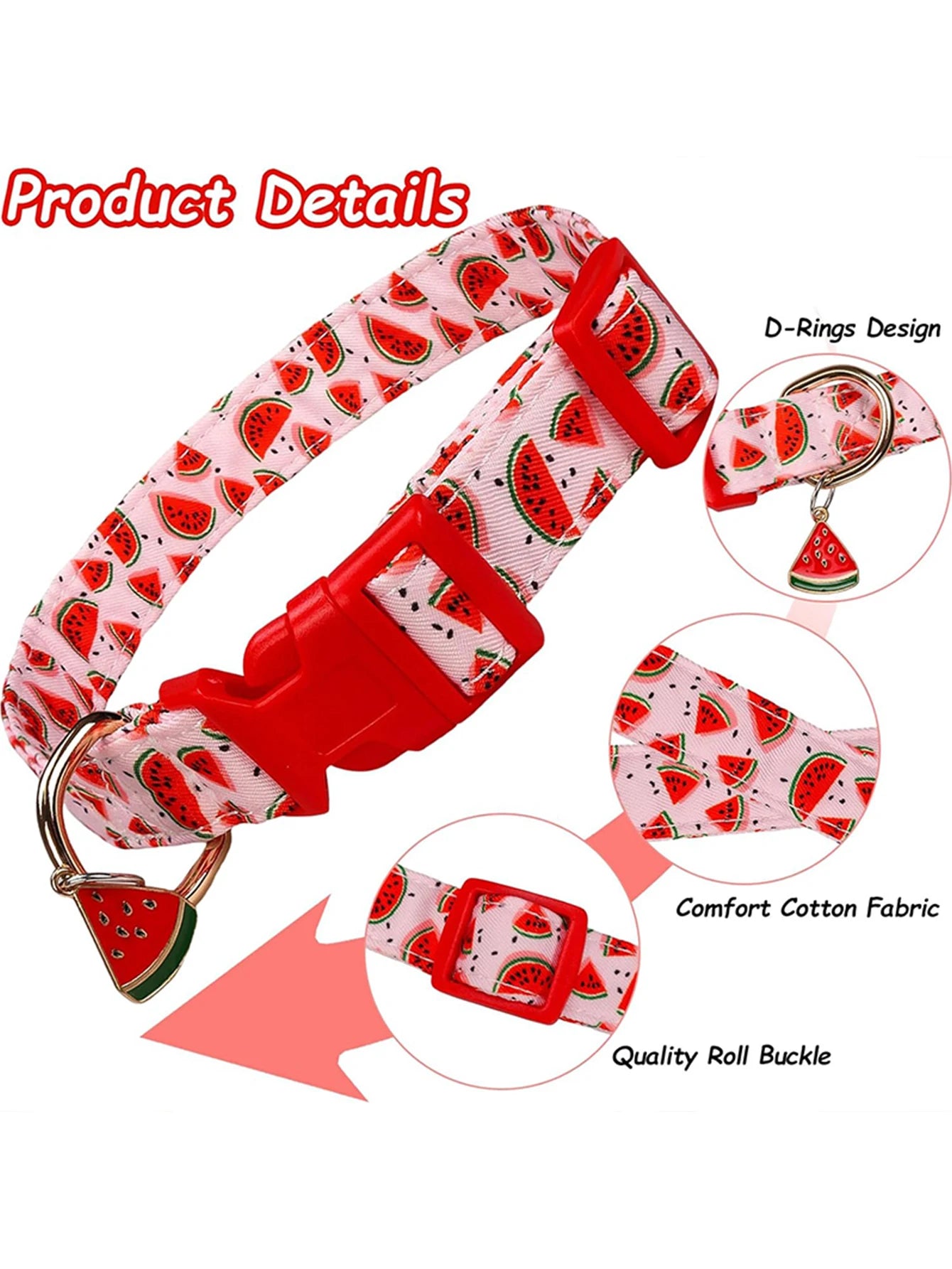 Pet dog collar with Fruit metal pendant