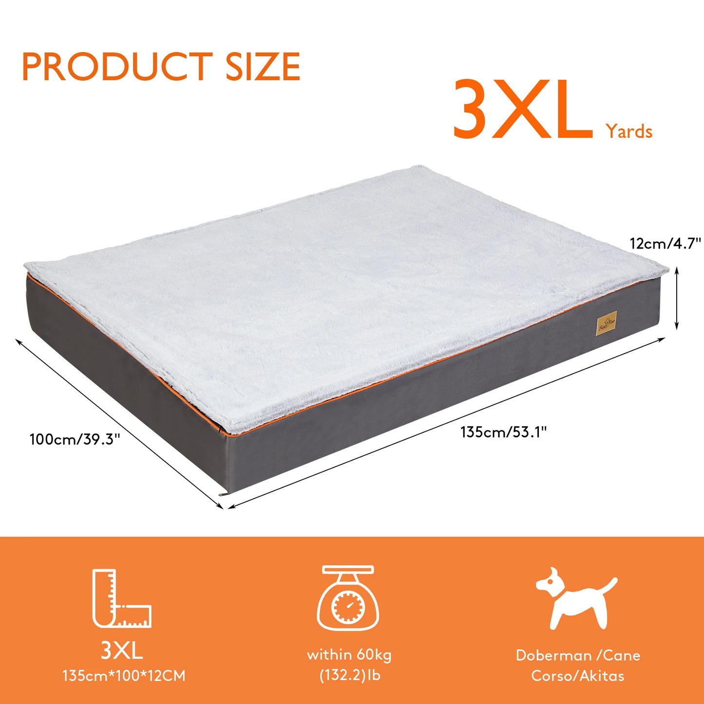 Large Padded Orthopedic Dog Bed
