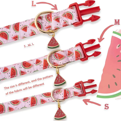 Pet dog collar with Fruit metal pendant