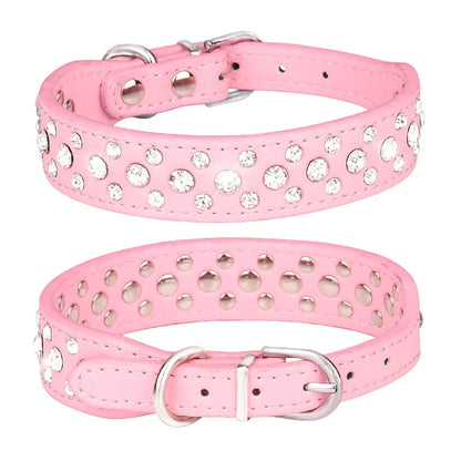Pet collars for small dogs, rhinestone