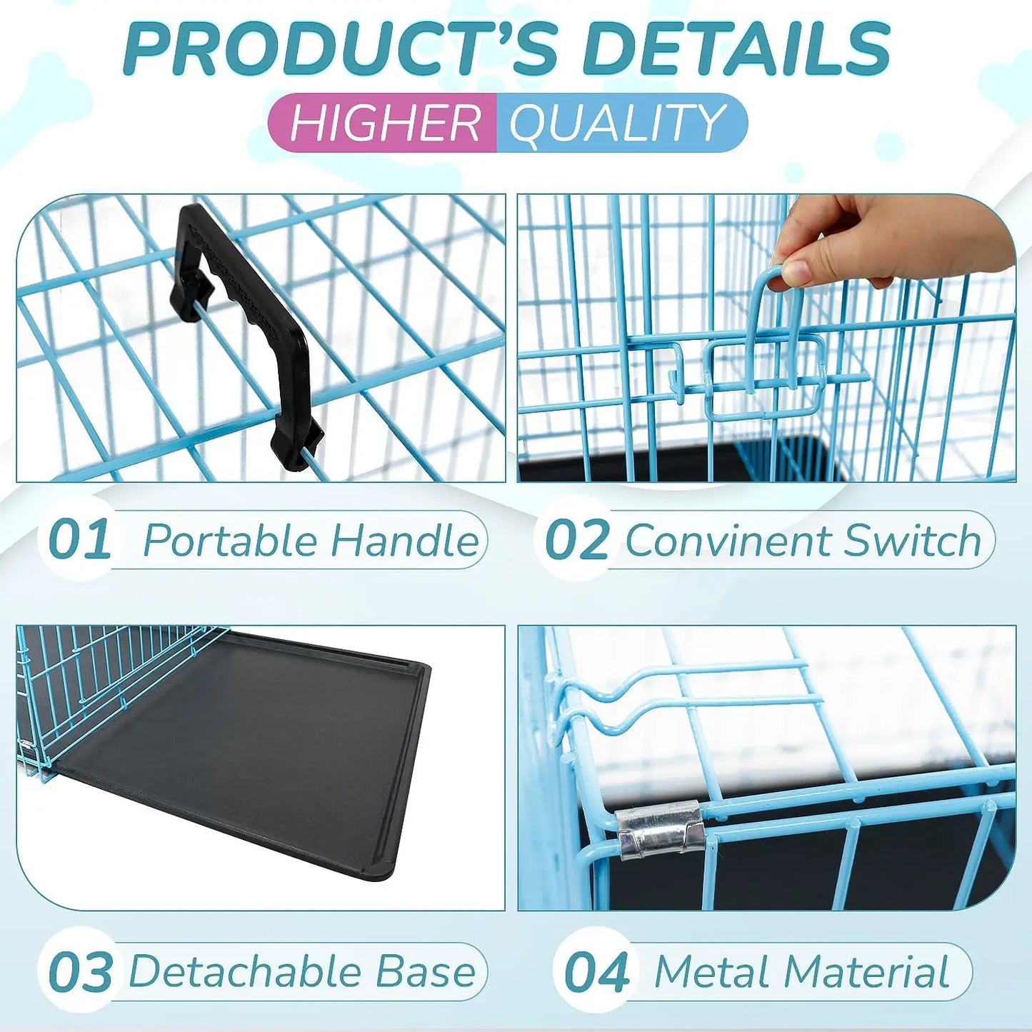 48 Inch Pets Dog Crate Double Door
