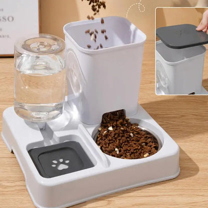Cat Feeder And Water Dispenser Non-Slip Automatic Drinking Bottle Detachable Pet Food And Water Dispenser Pet Supplies For Cat