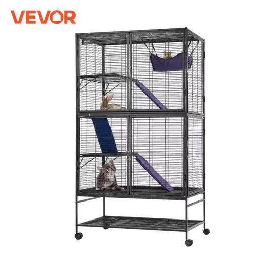 64.6" Rolling Metal Ferret Cage Large 4-Tier