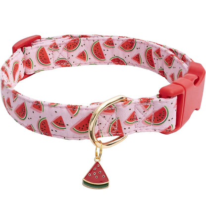 Pet dog collar with Fruit metal pendant
