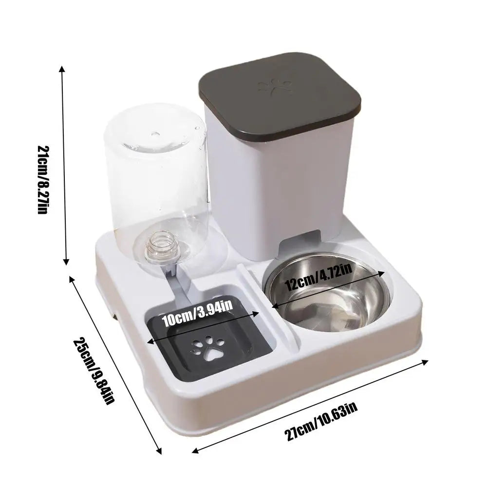 Cat Feeder And Water Dispenser Non-Slip Automatic Drinking Bottle Detachable Pet Food And Water Dispenser Pet Supplies For Cat