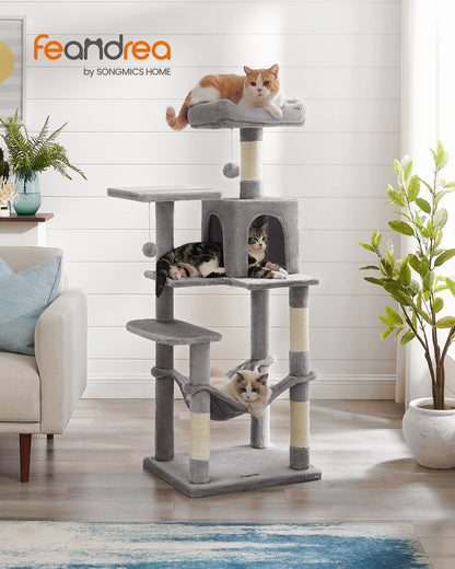 Feandrea Cat Tree, 56.3-Inch Cat Tower for Indoor Cats,