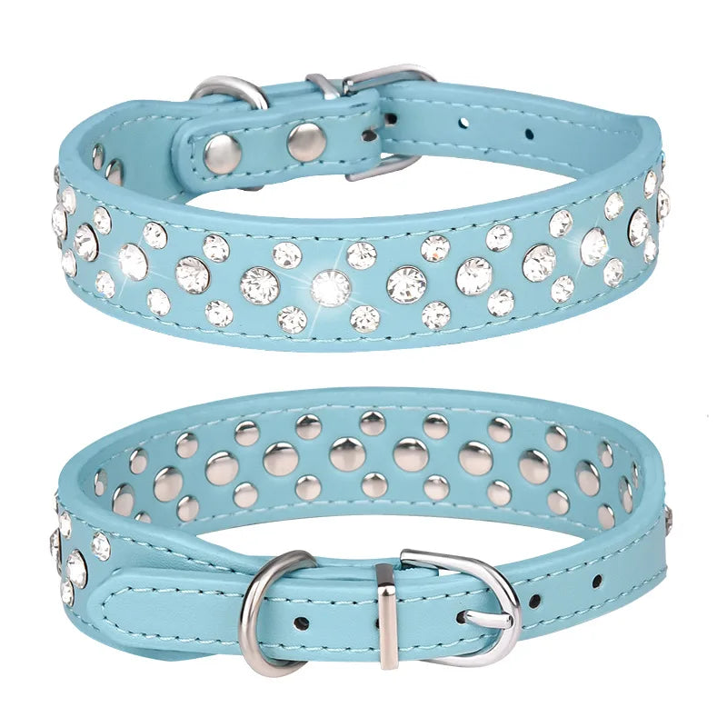 Pet collars for small dogs, rhinestone