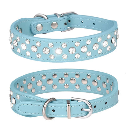 Pet collars for small dogs, rhinestone