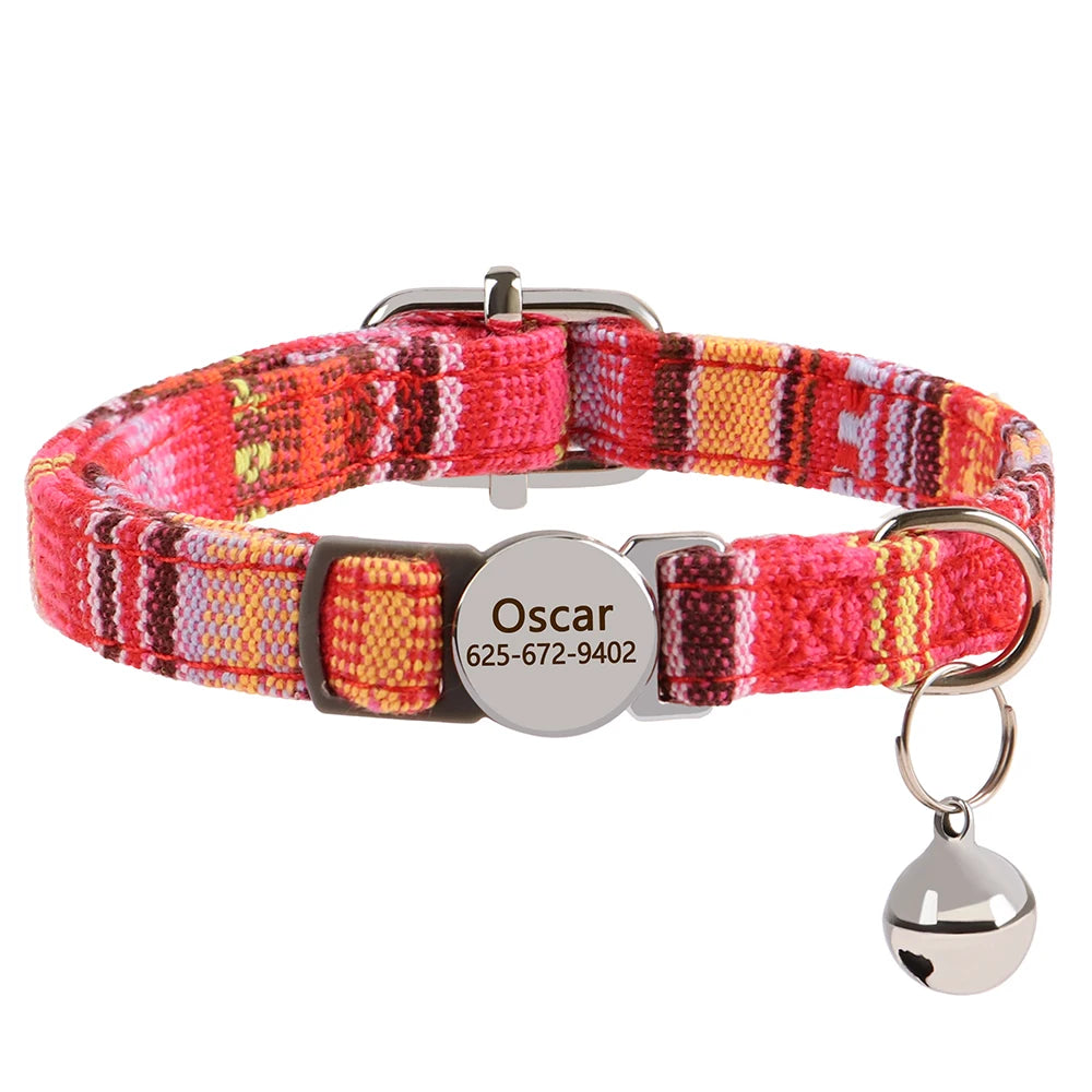 Personalized Cat Collar Adjustable