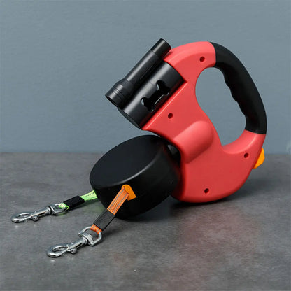 Double Headed Dog Leash  Retractable Small Medium Dogs