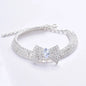 Rhinestones Cat Collar with Bling Bow Charm Shiny Crystal Pet Collar Rhinestone Adjustable Collar Necklace for Small Pet Cat Dog