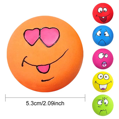 6Pcs Smile Face Squeaky Dog Toys