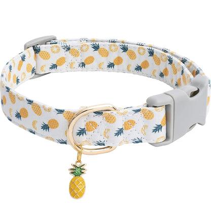 Pet dog collar with Fruit metal pendant