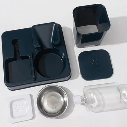 Cat Feeder And Water Dispenser Non-Slip Automatic Drinking Bottle Detachable Pet Food And Water Dispenser Pet Supplies For Cat