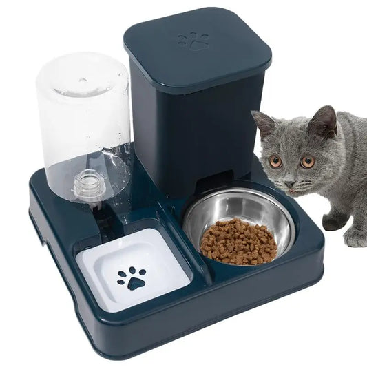 Cat Feeder And Water Dispenser Non-Slip Automatic Drinking Bottle Detachable Pet Food And Water Dispenser Pet Supplies For Cat
