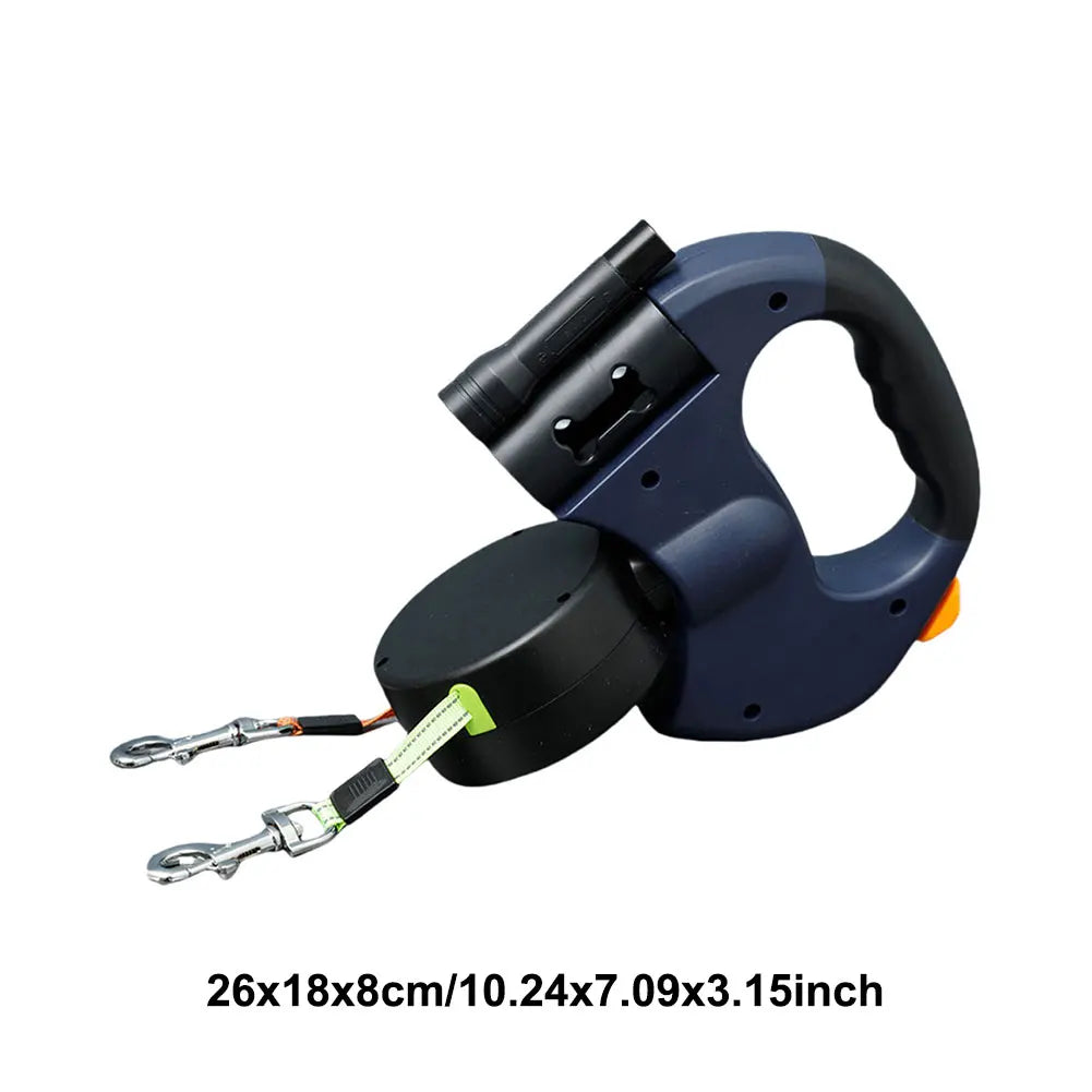 Double Headed Dog Leash  Retractable Small Medium Dogs
