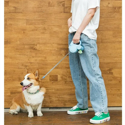 Retractable 16'  Dog Leash with Poop Bag Dispenser
