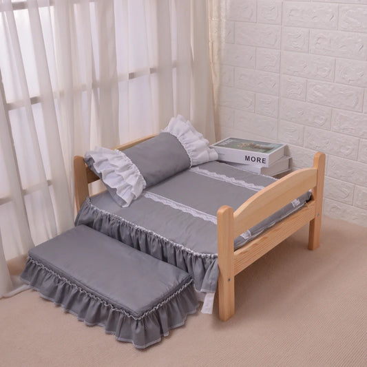 Cute Solid Wood Pet Bed